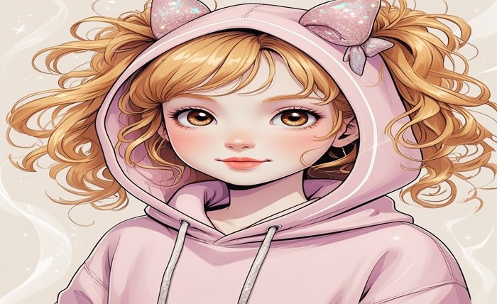 hoodie cute anime girl